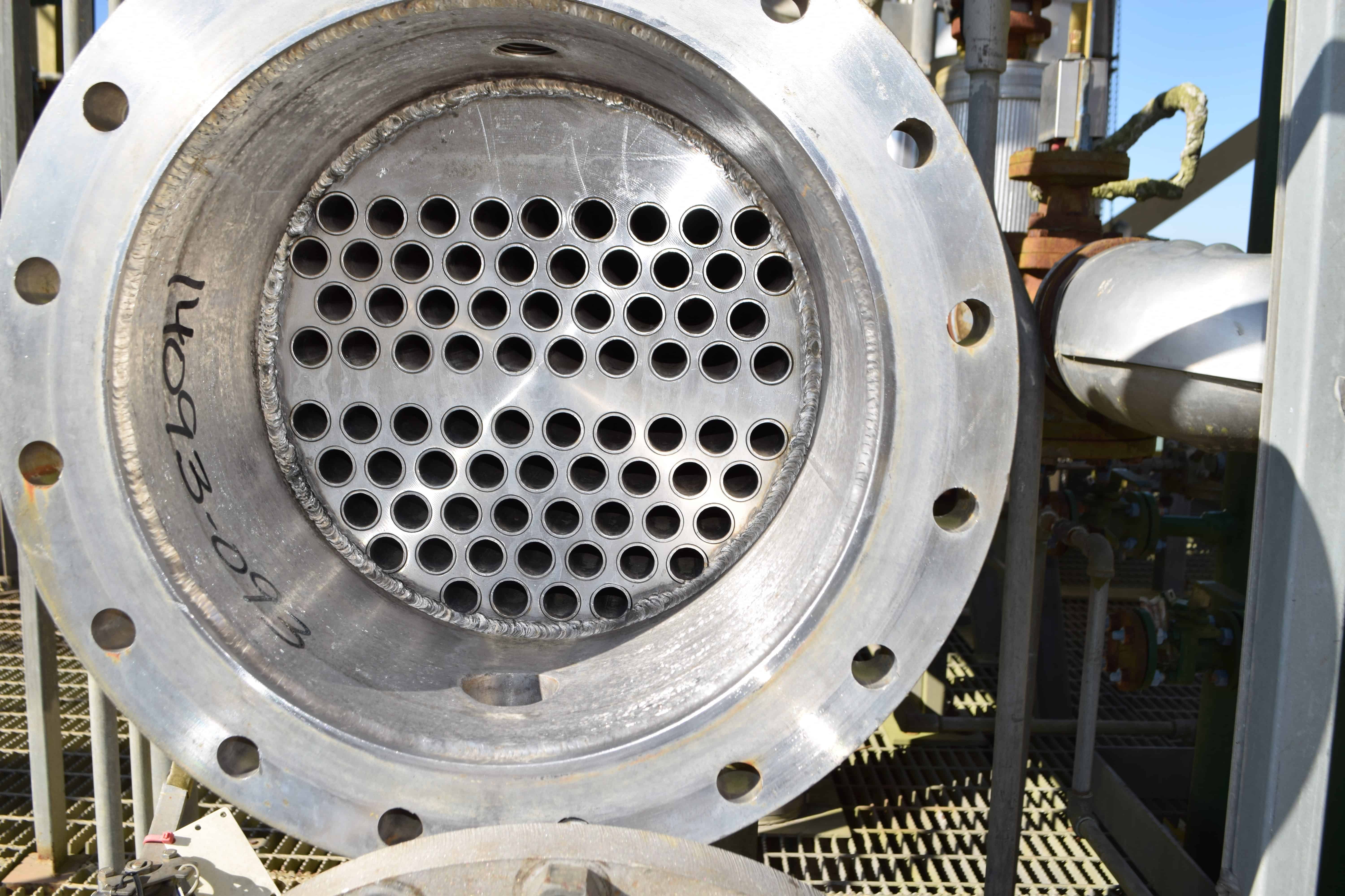 238 Sq Ft YULA Stainless Steel Shell & Tube Heat Exchanger 14093 New Used and Surplus 238 Sq Ft YULA Stainless Steel Shell & Tube Heat Exchanger 14093 New Used and Surplus