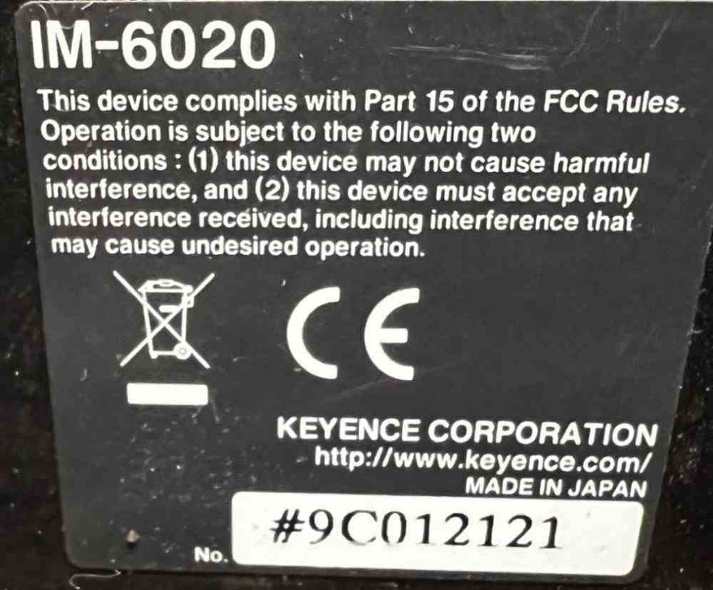 Keyence IM Series Image Dimension Measurement System 19536 New Used