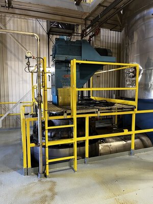 231 Sq Ft Pfaudler 316L Stainless Steel Wiped / Thin Film Evaporator
