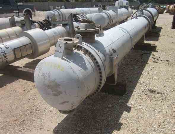 966 Sq Ft Ward Tank and Heat Exchangers Stainless Steel Shell & Tube Heat Exchanger